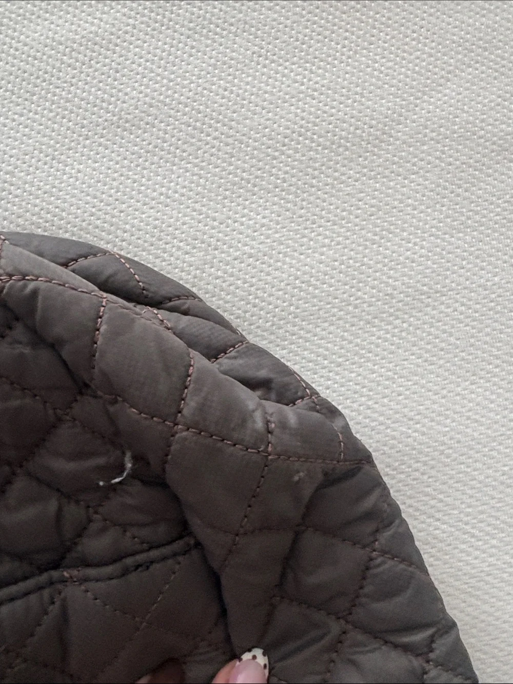 MZ Wallace Quilted Gray Nylon Backpack with Gold Accents